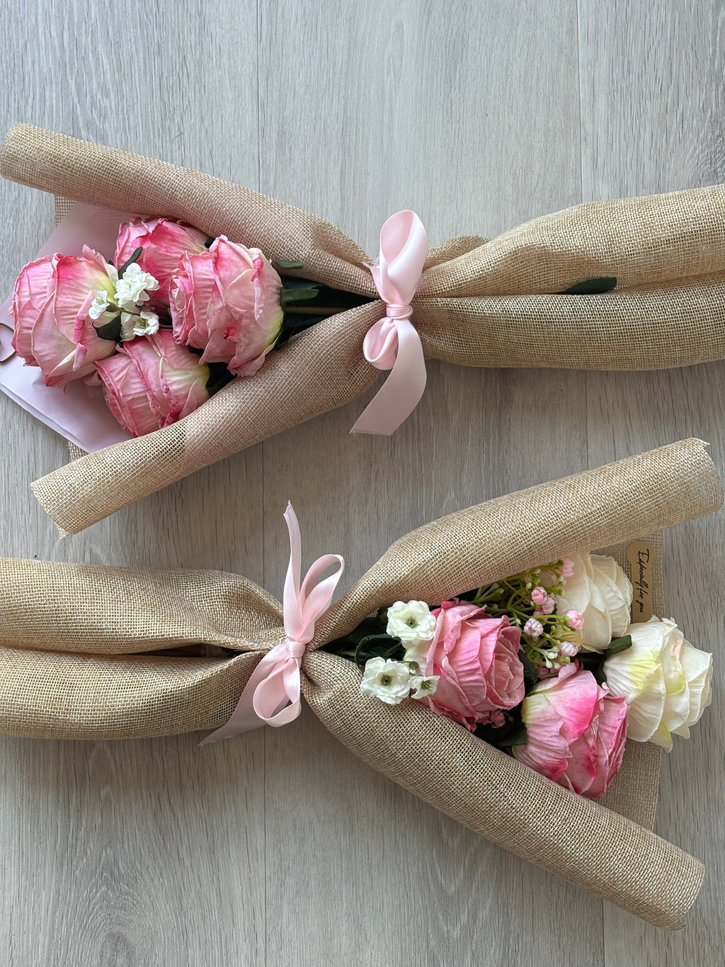 Pink/Cream Mini Rose Bouquet