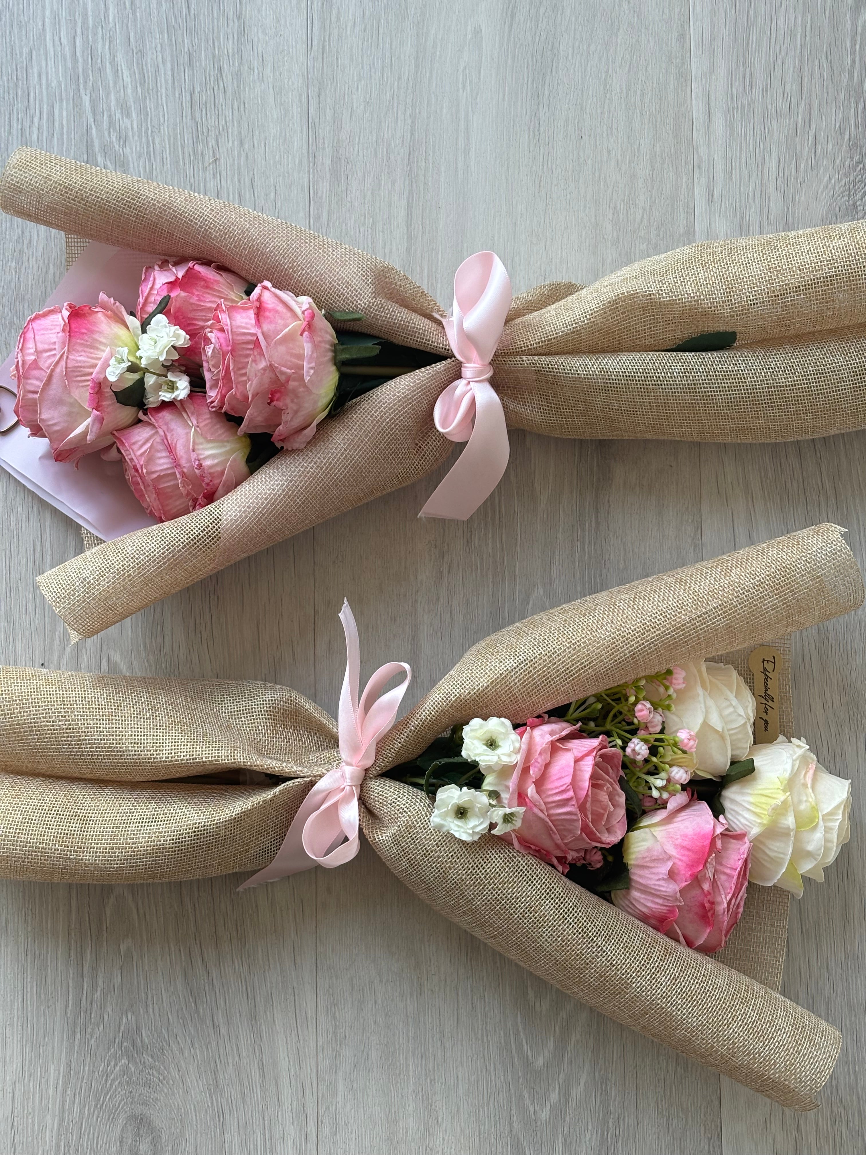 Pink/Cream Mini Rose Bouquet