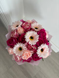 Mixed Wild Pink Wrapped Bouquet