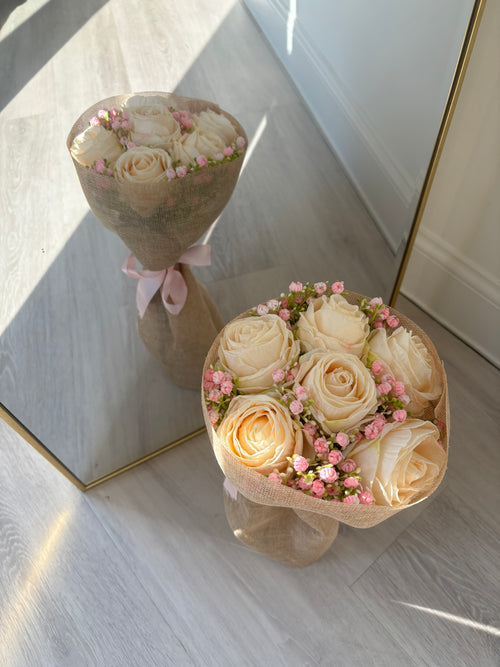 Mini Cream Rose Bouquet