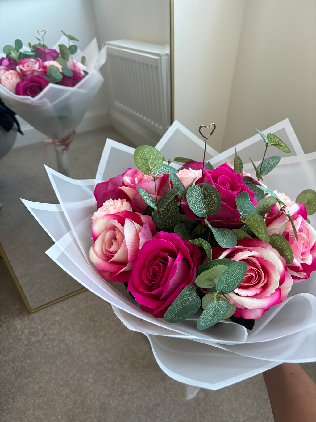 Pink Mixed Wrapped Bouquet