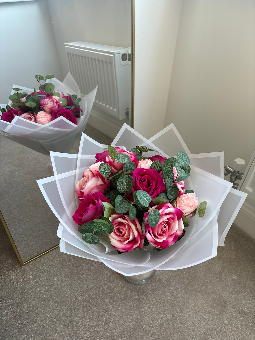 Pink Mixed Wrapped Bouquet