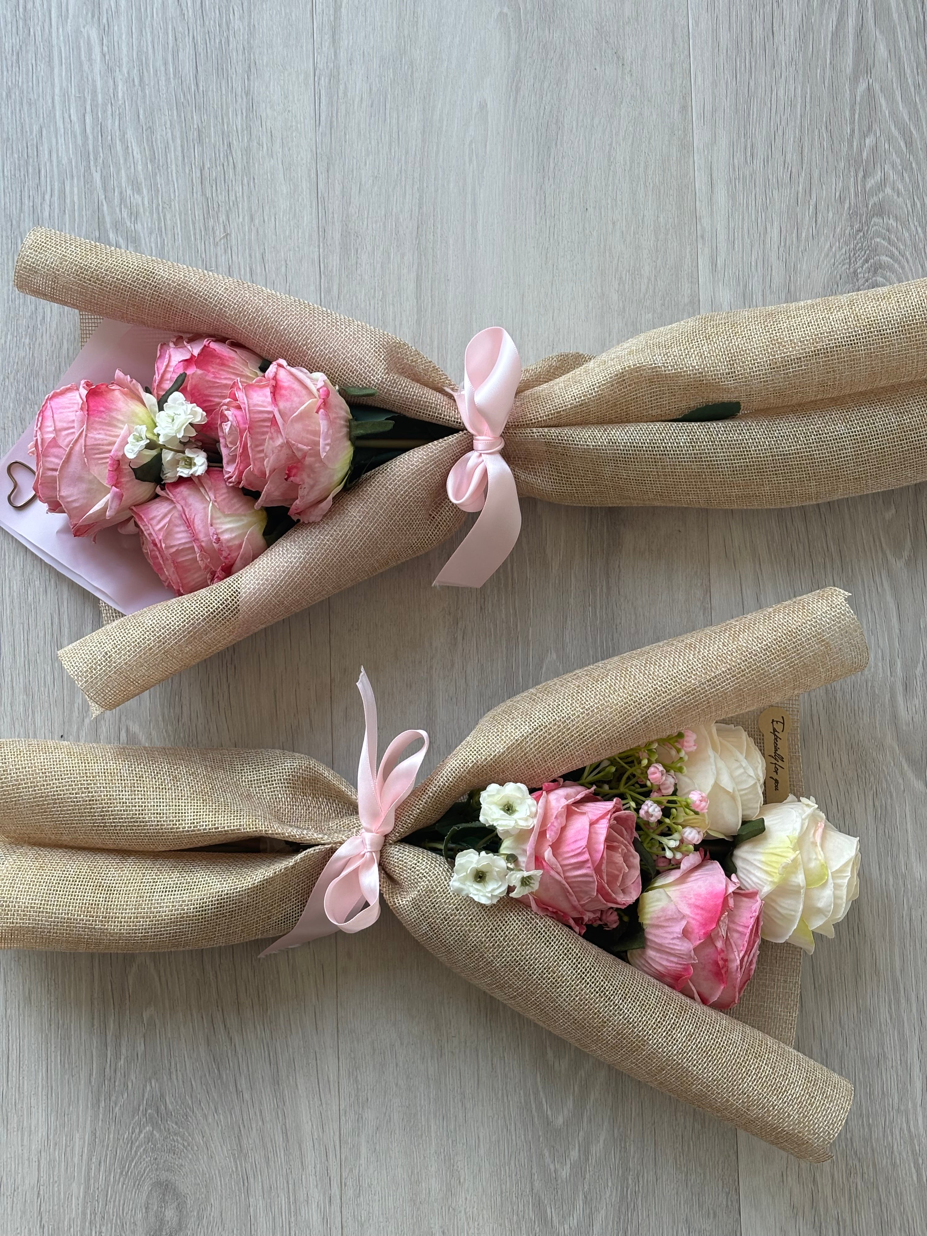 Pink/Cream Mini Rose Bouquet
