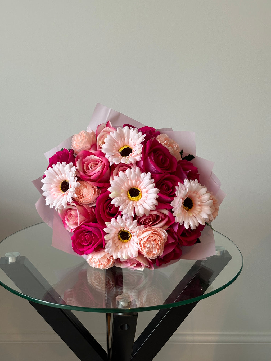 Mixed Wild Pink Wrapped Bouquet
