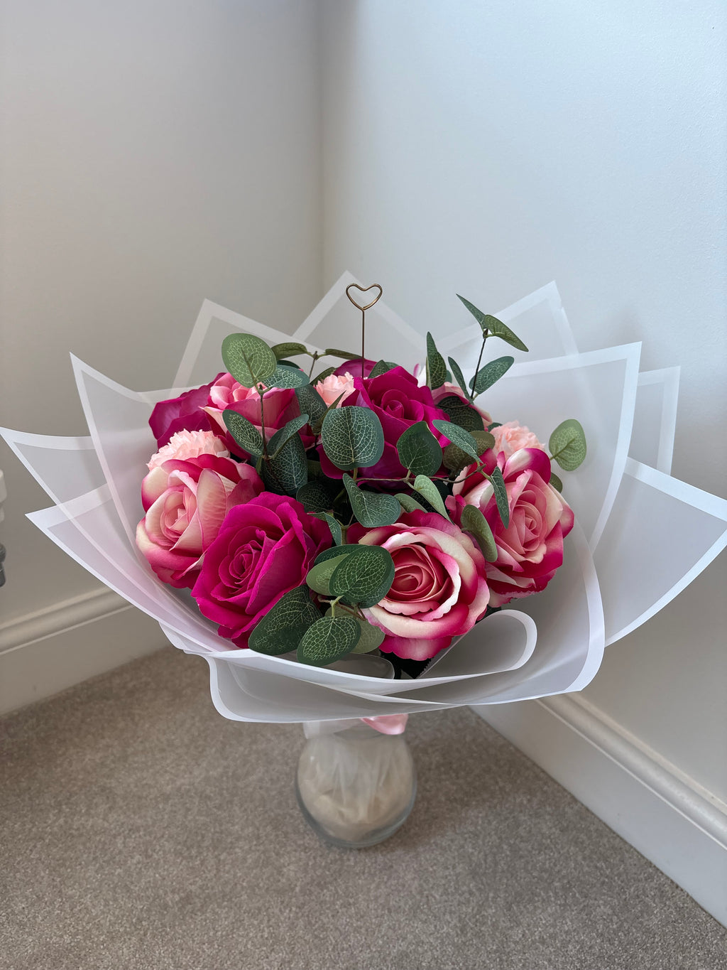 Pink Mixed Wrapped Bouquet