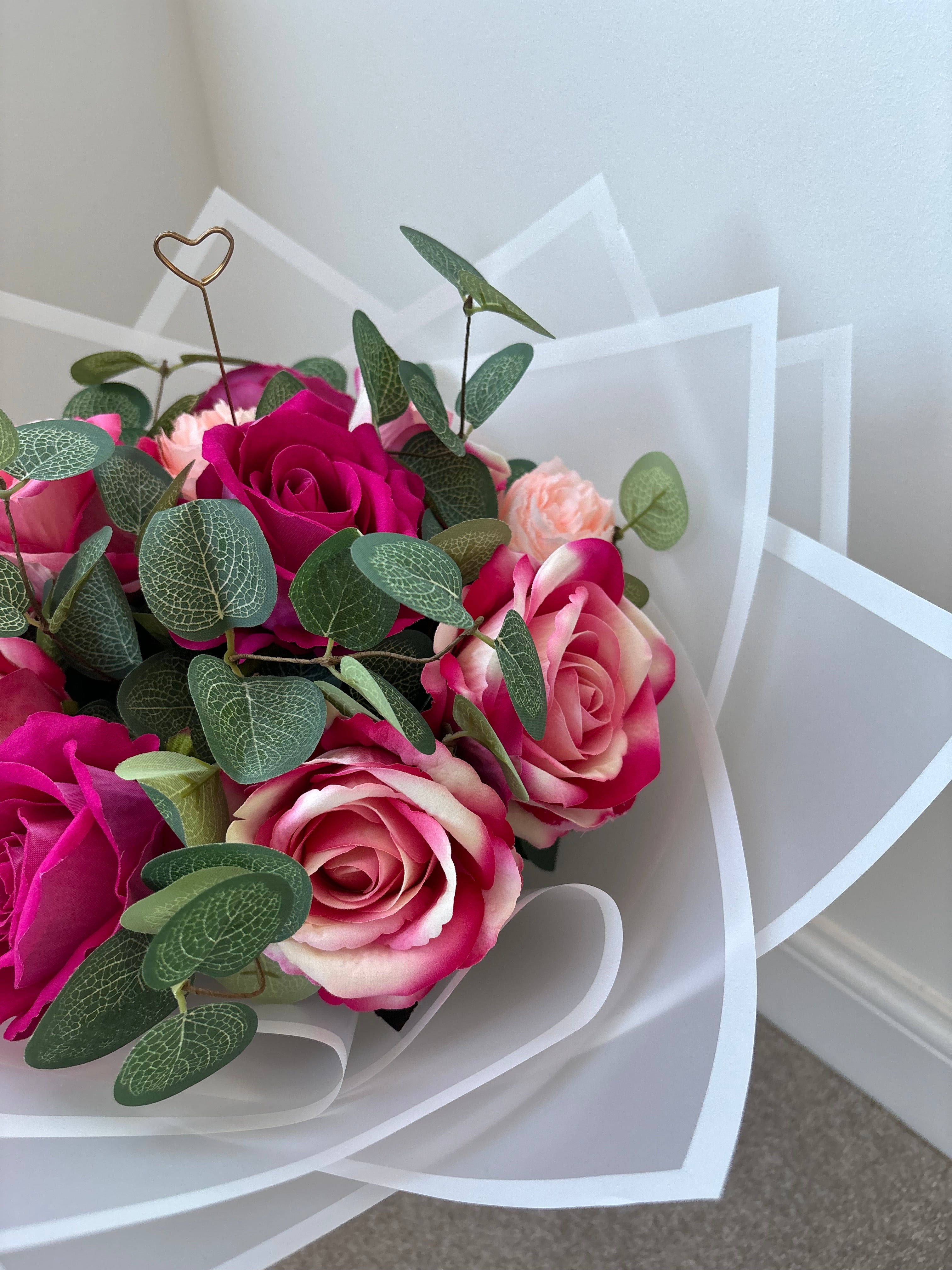 Pink Mixed Wrapped Bouquet