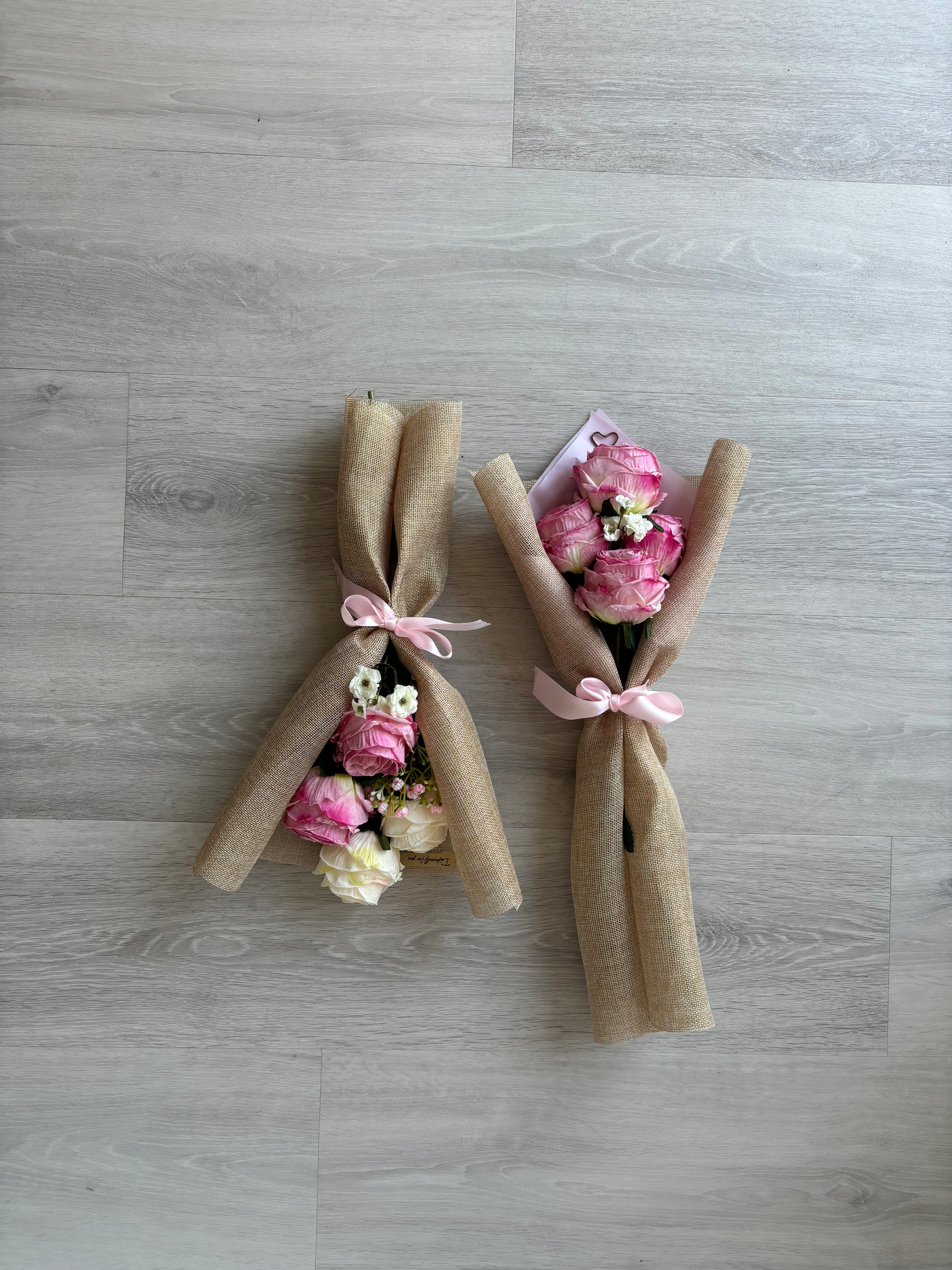 Pink/Cream Mini Rose Bouquet