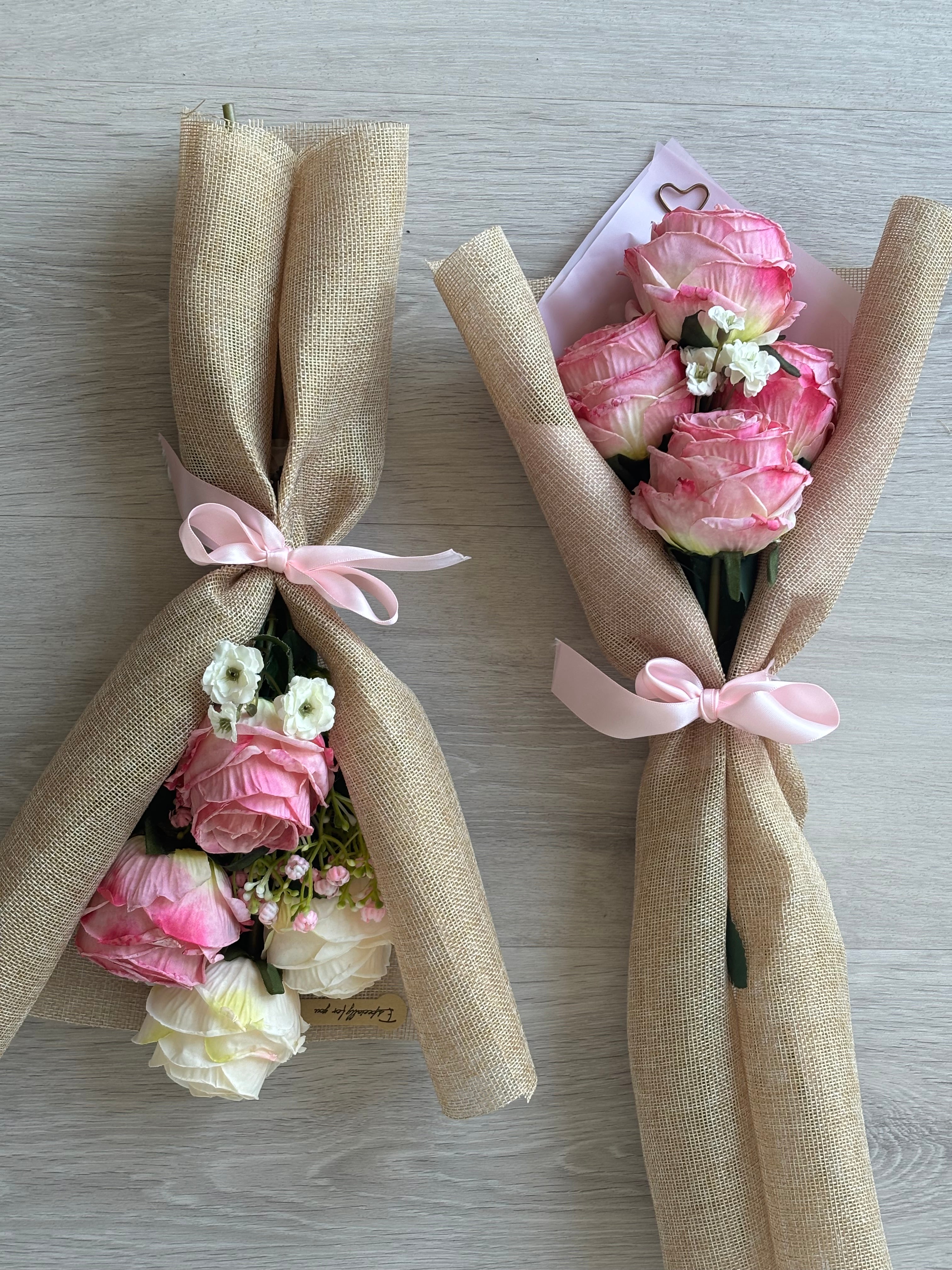 Pink/Cream Mini Rose Bouquet