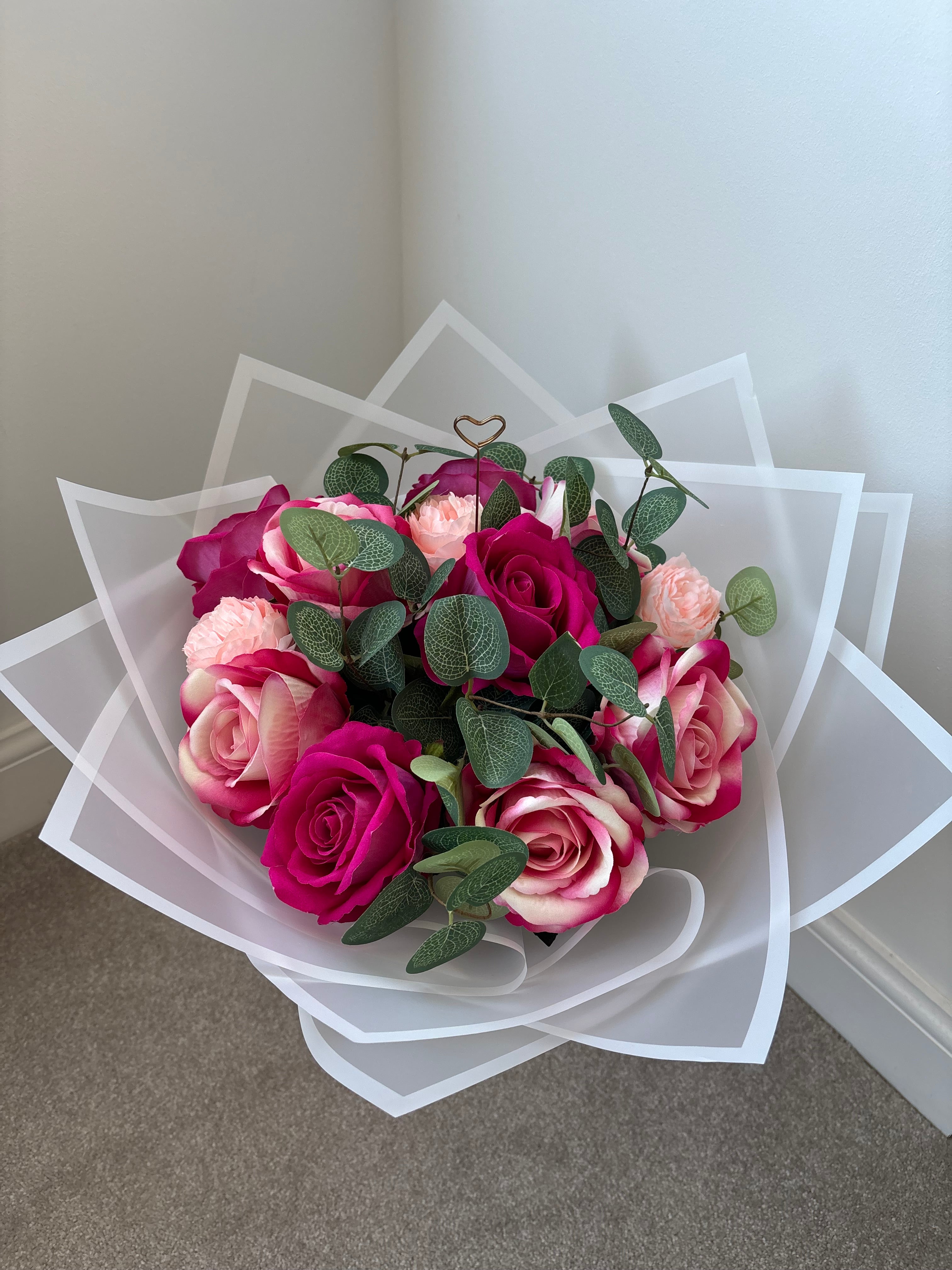 Pink Mixed Wrapped Bouquet