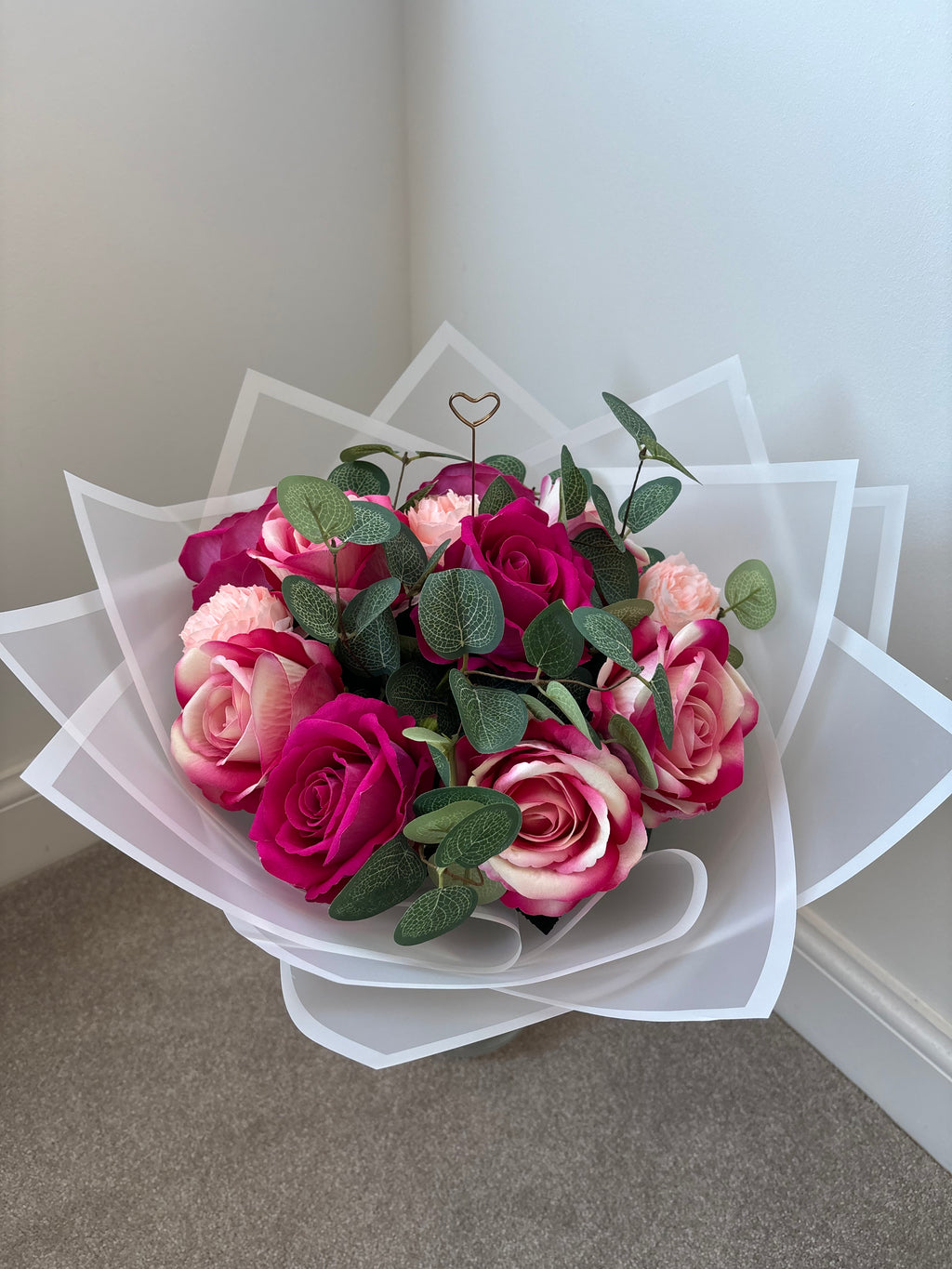 Pink Mixed Wrapped Bouquet