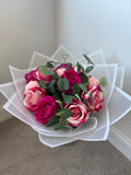 Pink Mixed Wrapped Bouquet