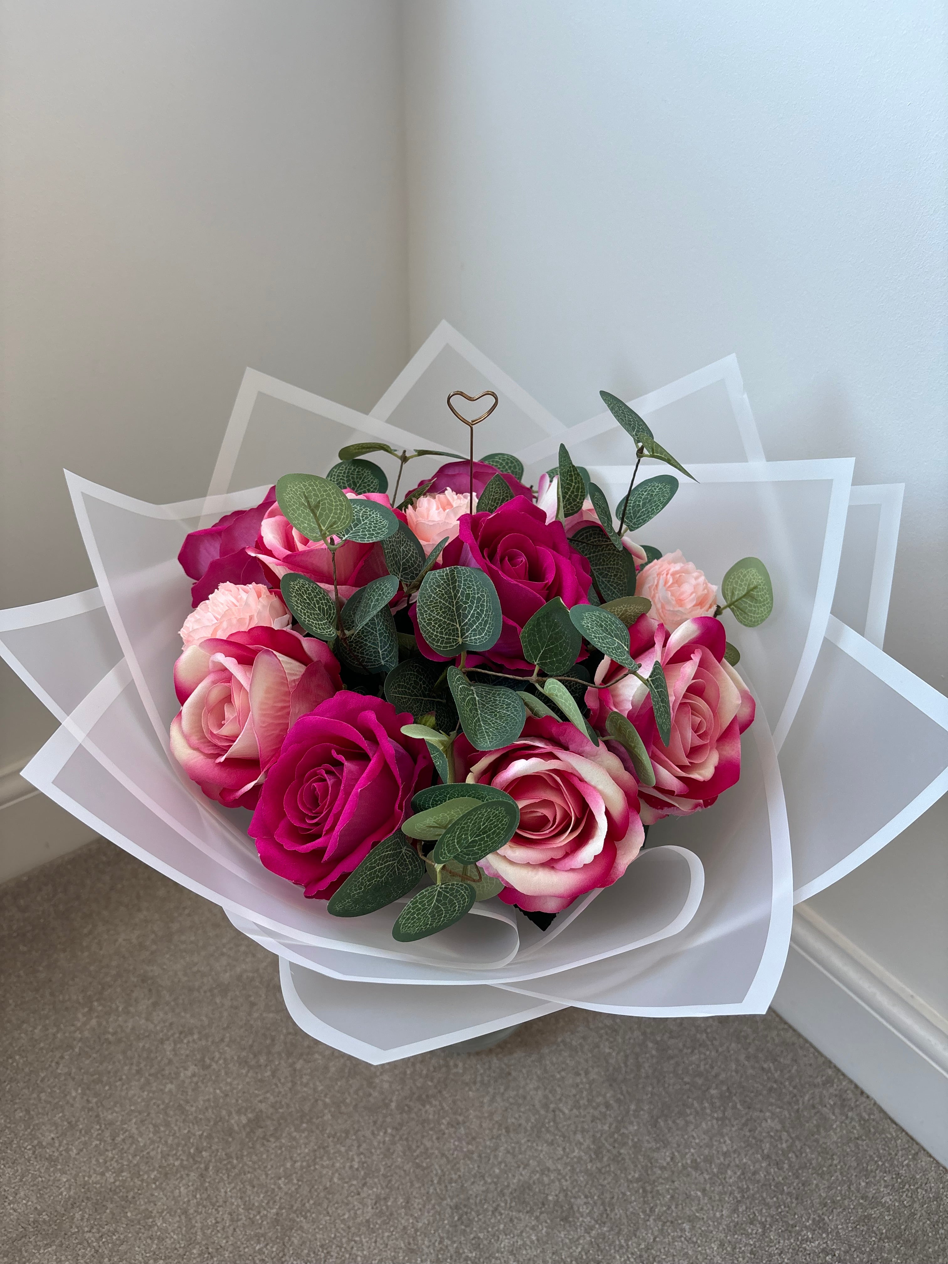 Pink Mixed Wrapped Bouquet