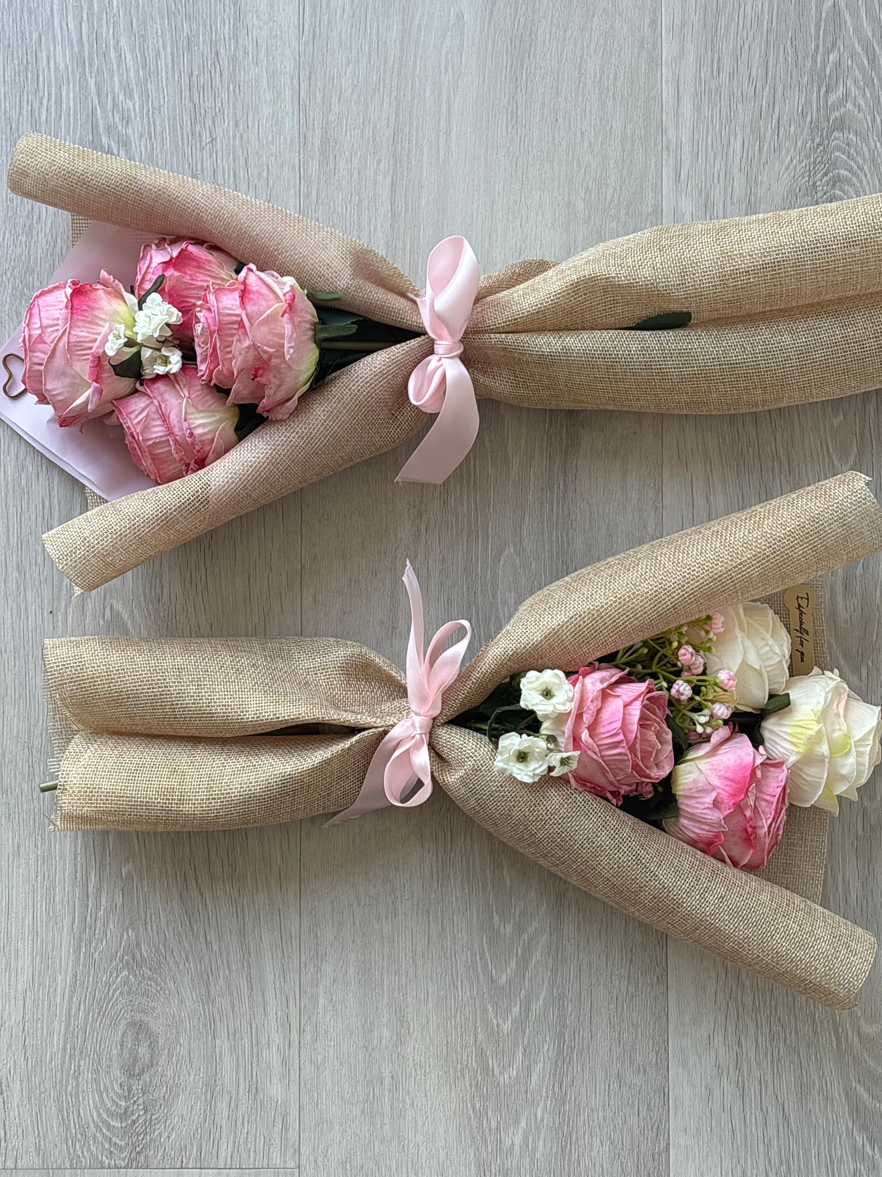Pink/Cream Mini Rose Bouquet