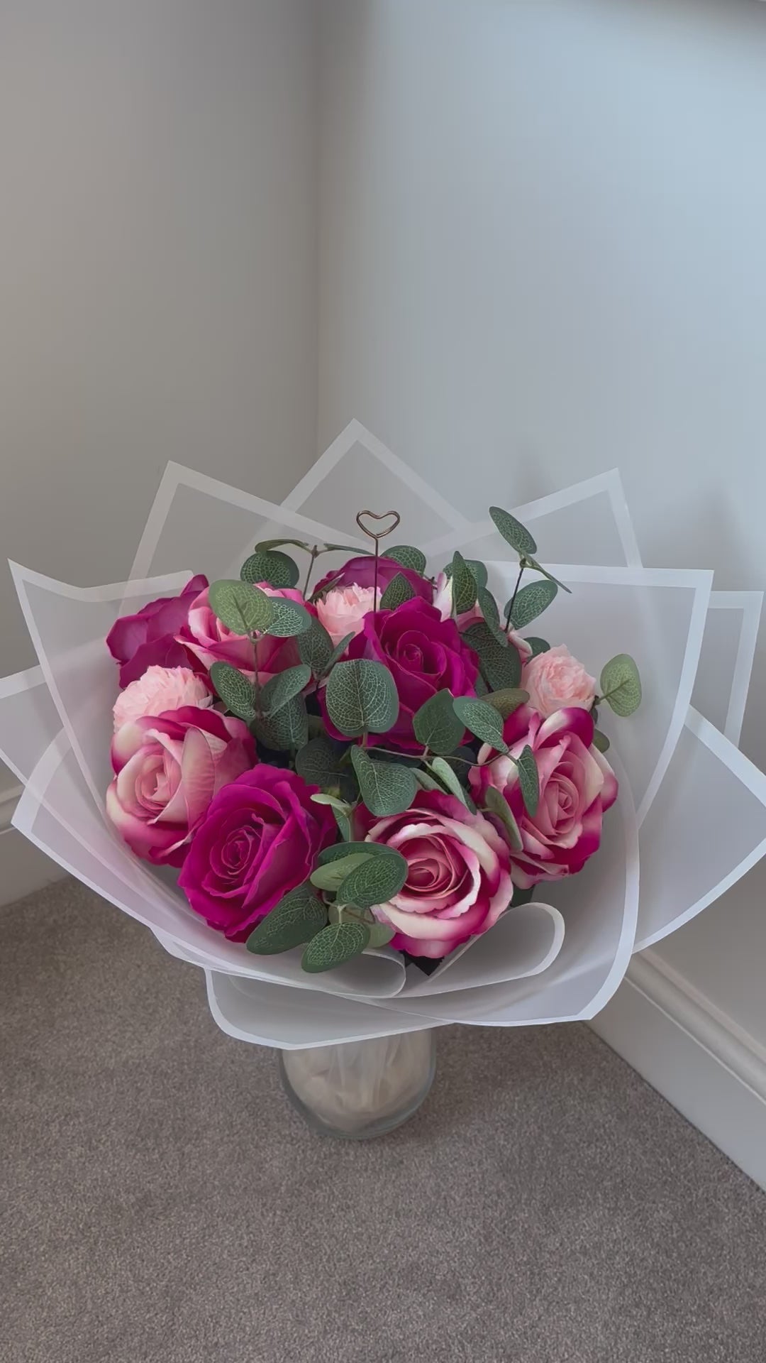 Pink Mixed Wrapped Bouquet